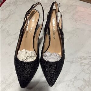 Lauren Lorraine Black Sparkling Heels